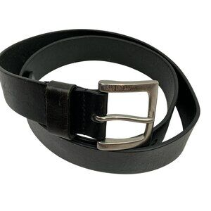 Timberland Genuine Leather Belt 1426 Mens 40 Black With Vintage Silver Buckle
